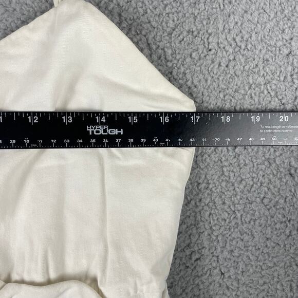 Loup Women's Small White Cotton Spandex Button Up Sleeveless Dress : Made in USA - Picture 6 of 14